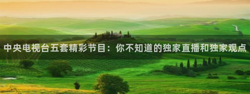 鲸鱼体育免费直播nba：中央电视台五套精彩节目：你不知道的独家直播和独家观点