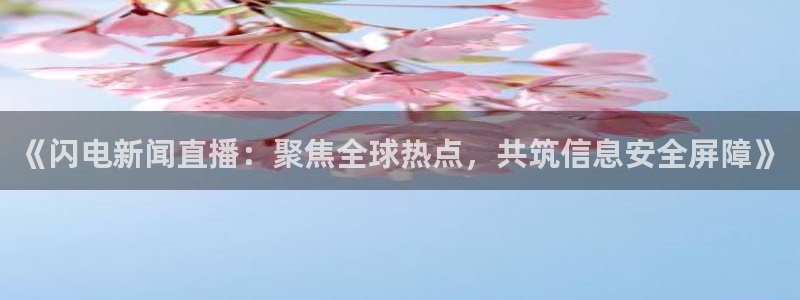 鲸鱼体育nba73.tv：《闪电新闻直播：聚焦全球热点，共筑信息安全屏障》